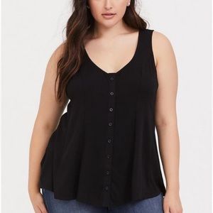 Torrid Fit And Flare Stretch Challis Button-Front Tank Woman’s Plus Size 6